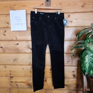Kut From Kloth NWT Diana Skinny Black Cordoroy Stretch Skinny Jean Pettite Sz 10